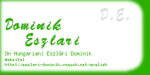 dominik eszlari business card
