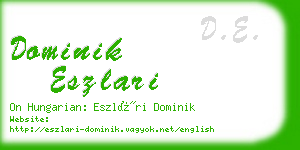 dominik eszlari business card